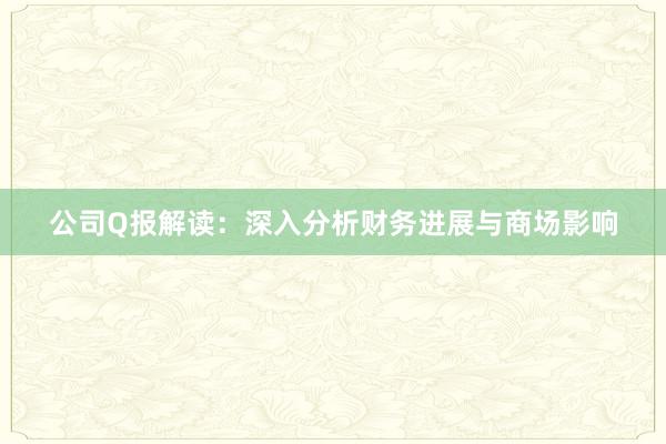 公司Q报解读：深入分析财务进展与商场影响