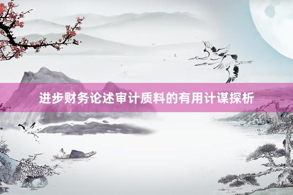 进步财务论述审计质料的有用计谋探析