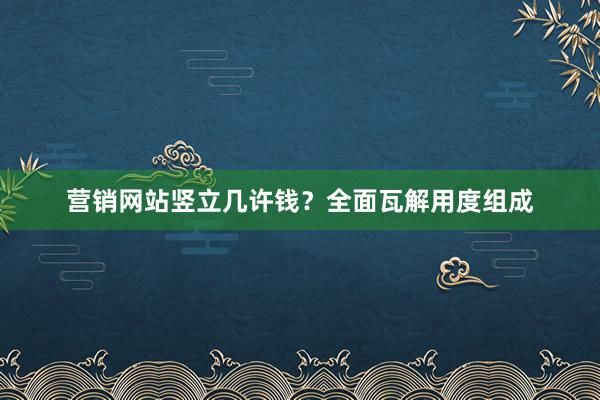营销网站竖立几许钱？全面瓦解用度组成